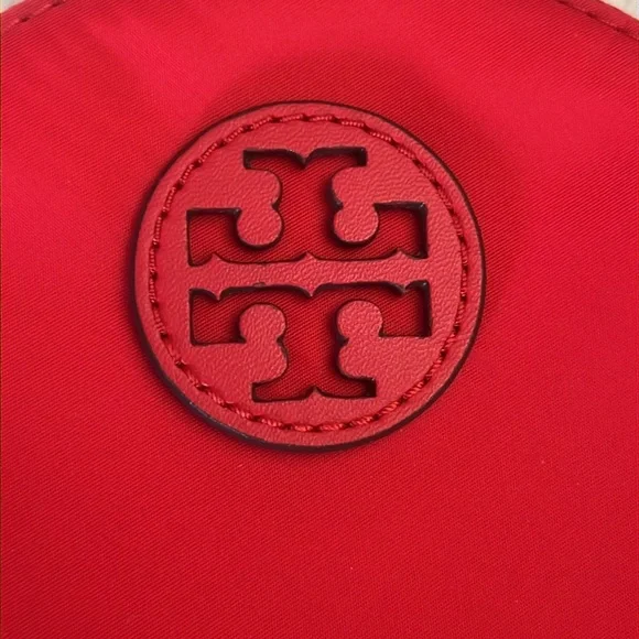 Tory Burch Red Nylon/Leather Round Wristlet - Picture 3 of 8